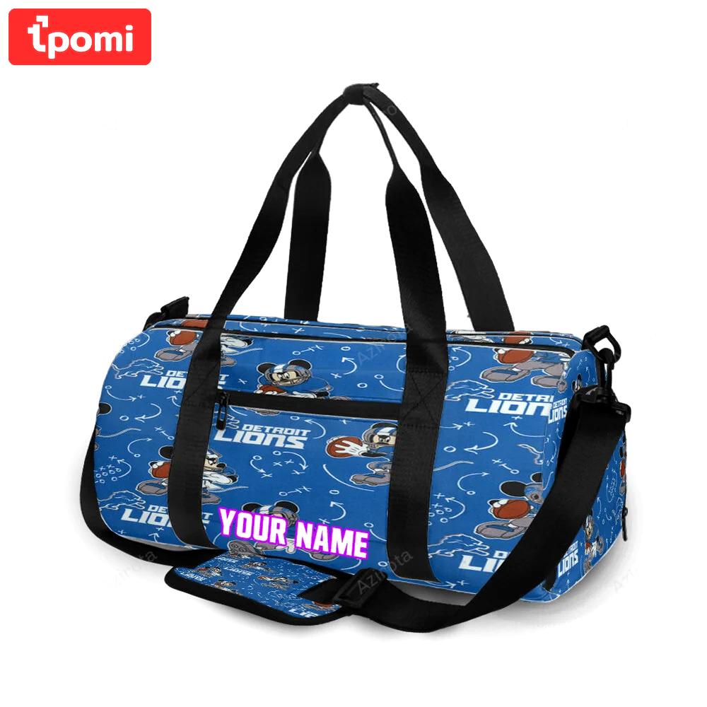 Detroit lions mickey mouse personalized name travel bag gym bag 162 Travel Bag
