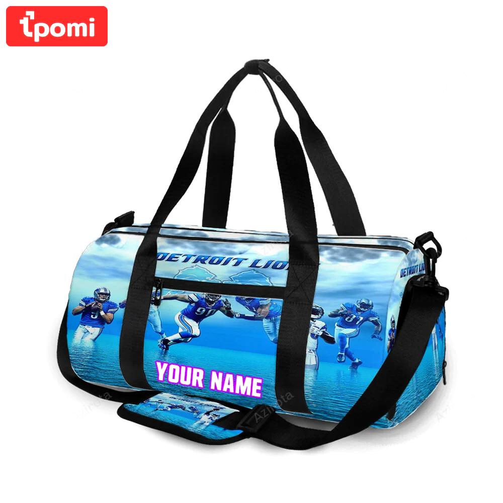 Detroit lions team in the water personalized name travel bag gym bag 965 Travel Bag
