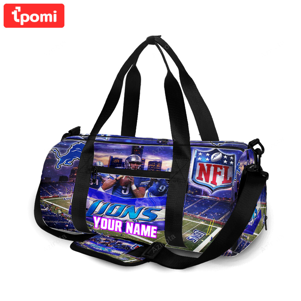 Detroit lions team v5 personalized name travel bag gym bag 1460 Travel Bag