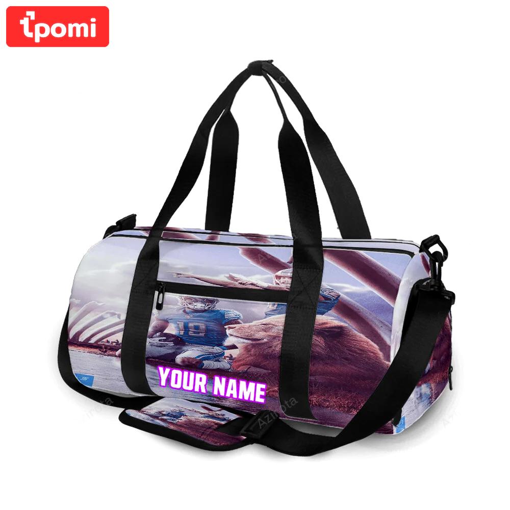 Detroit lions team v8 personalized name travel bag gym bag 309 Travel Bag