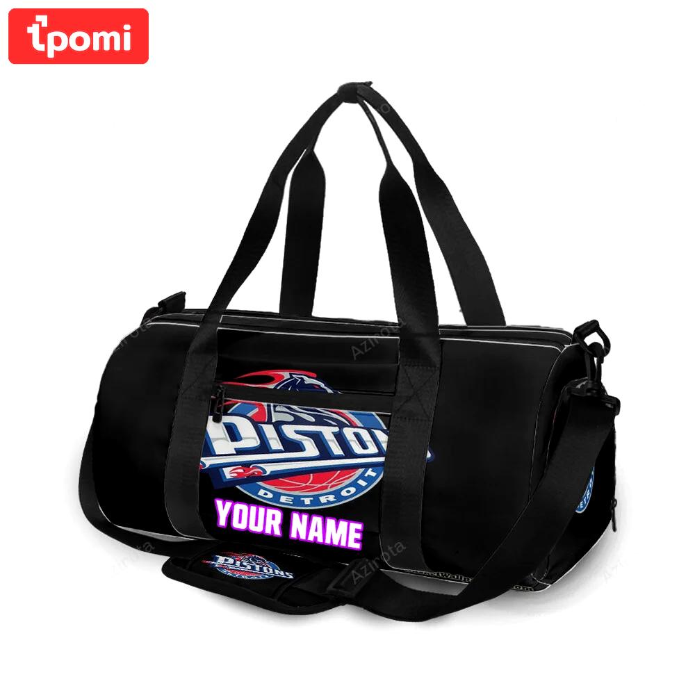 Detroit pistons horse black personalized name travel bag gym bag 340 Travel Bag