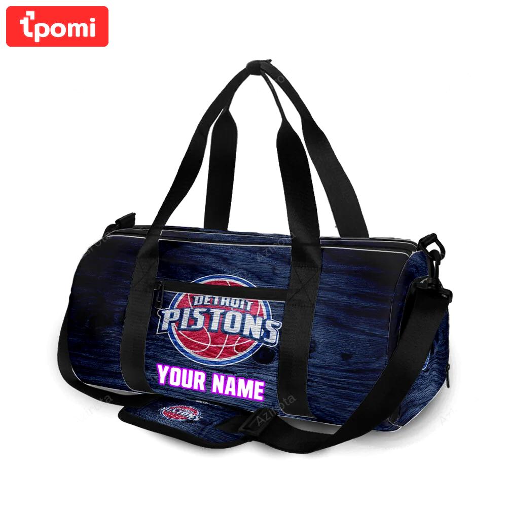 Detroit pistons navy personalized name travel bag gym bag 1149 Travel Bag