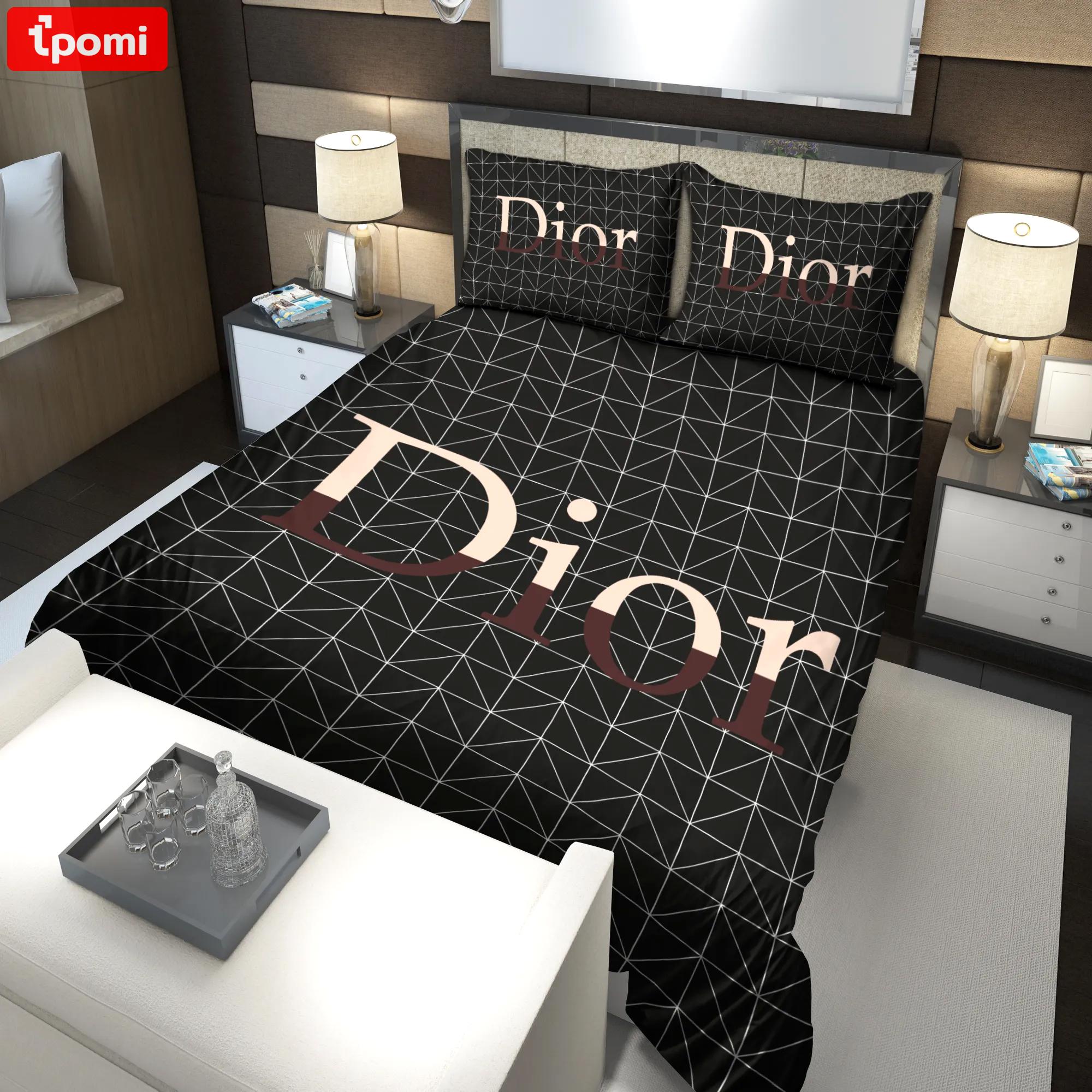 Dior black logo type 883 Bedding Sets premium fashion brand bedspread home decor hyperbeast Bedroom duvet blankets luxury ideas sheets bed linen bedclothes covers