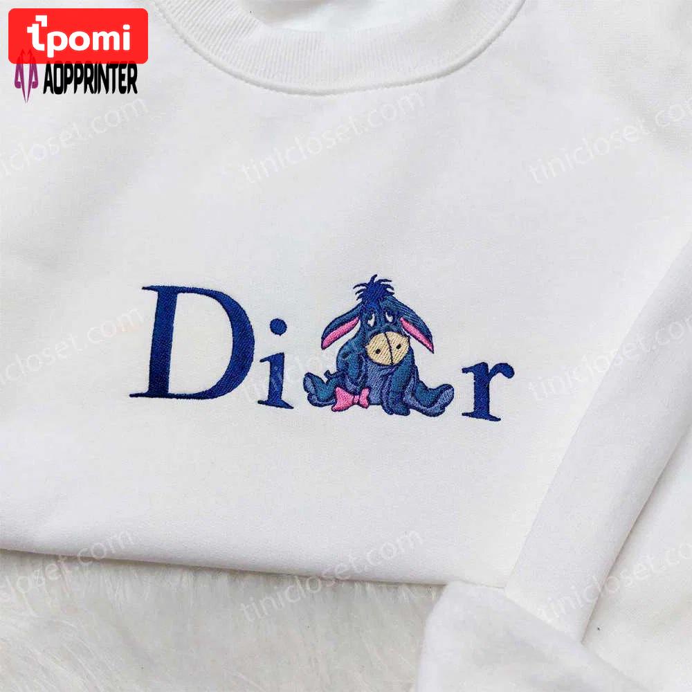 Dior eeyore embroidered sweatshirt: disney winnie the pooh shirt stylish hoodie Embroidered Shirt