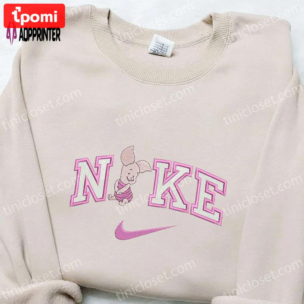 Disney characters embroidered shirt: nike x piglet cartoon tee Embroidered Shirt