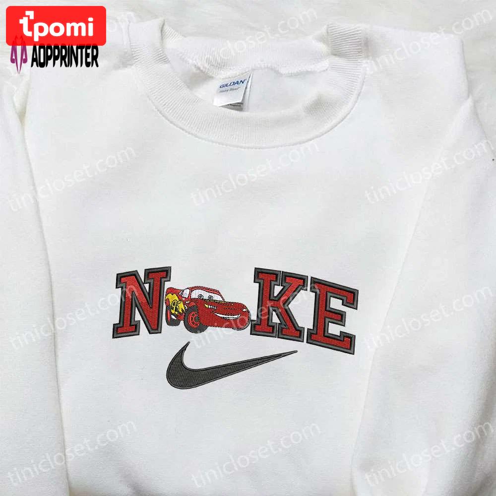 Disney characters embroidered sweatshirt lightning mcqueen x nike nike inspired shirt Embroidered Shirt