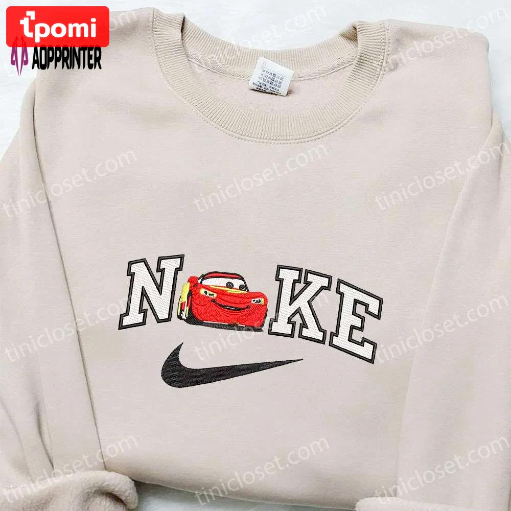 Disney characters embroidered sweatshirt & t-shirt: lightning mcqueen x nike best birthday gift ideas Embroidered Shirt