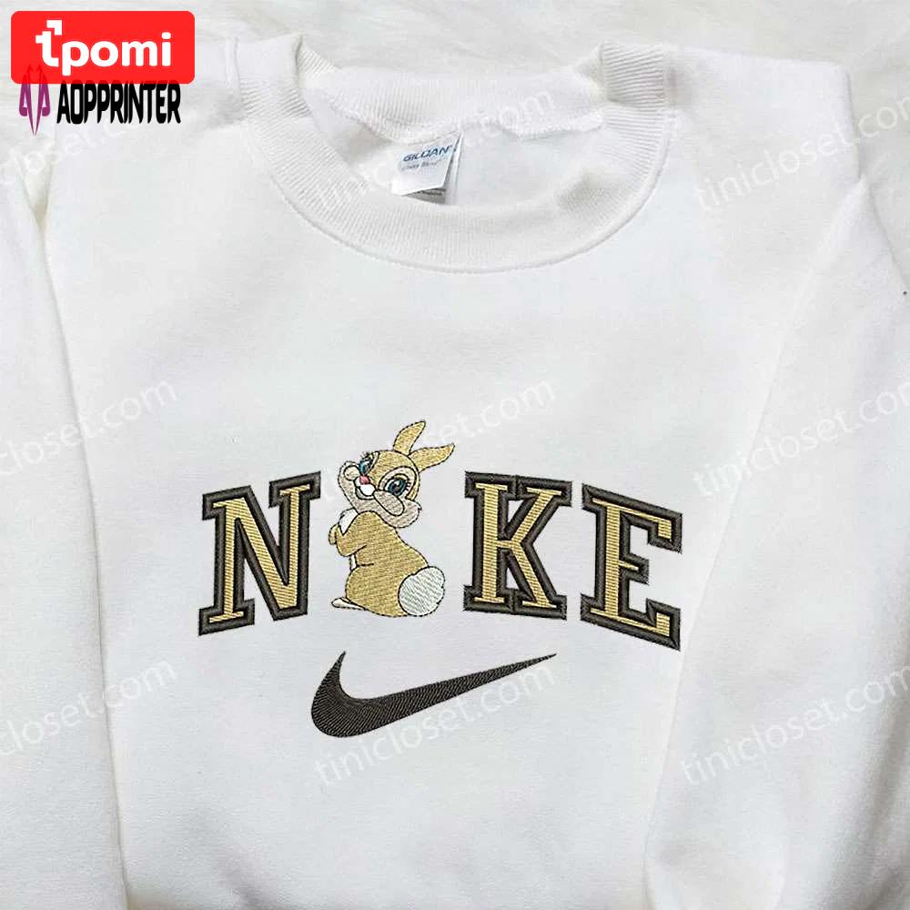 Disney inspired nike x miss bunny embroidered shirt – thumper & miss bunny design Embroidered Shirt
