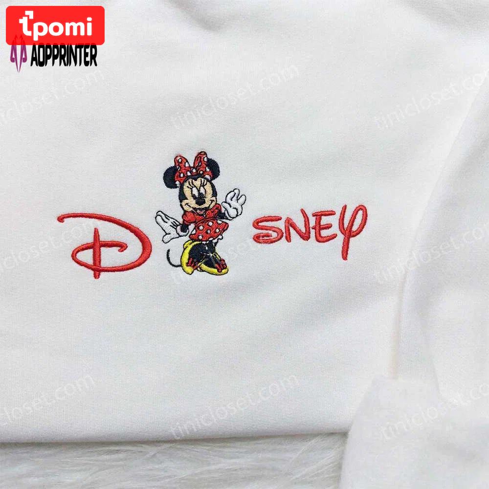 Disney minnie embroidered sweatshirt: stylish disney hoodie for family Embroidered Shirt