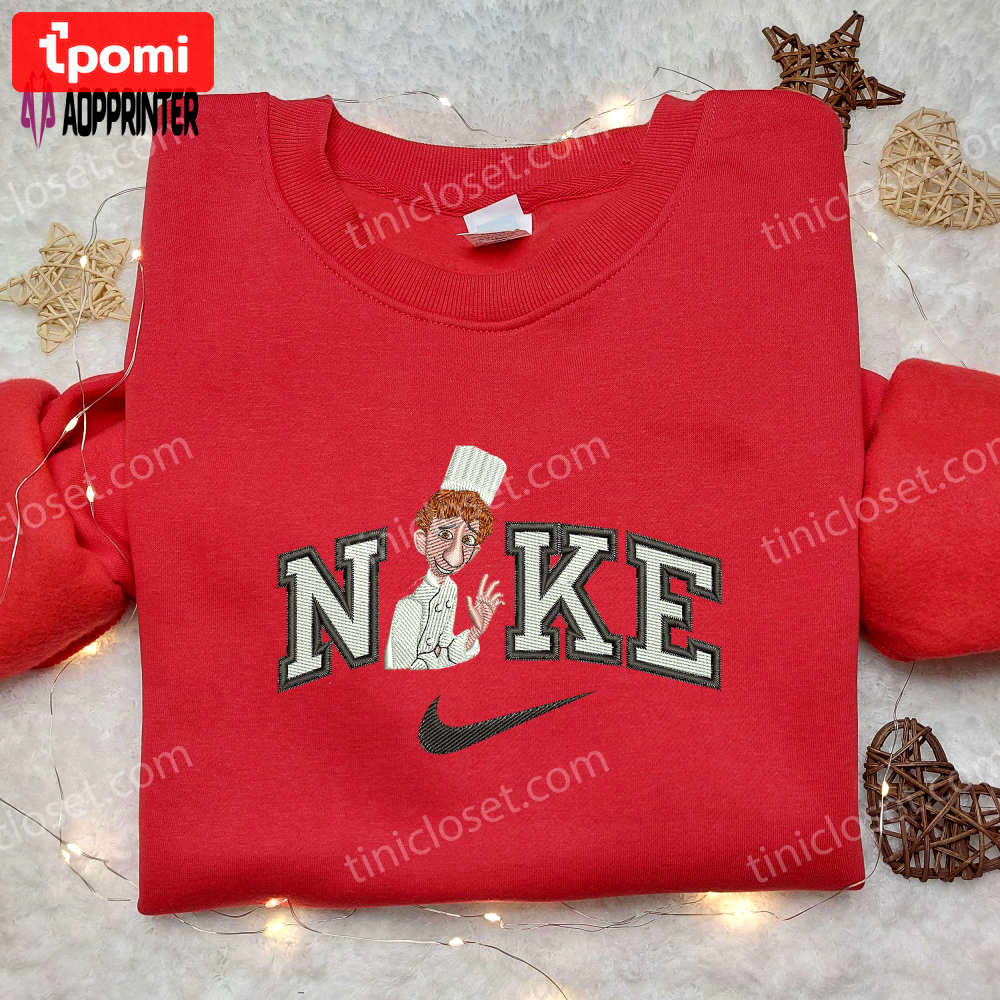 Disney nike embroidered hoodie & alfredo linguini shirt: unique collaboration & inspired designs Embroidered Shirt