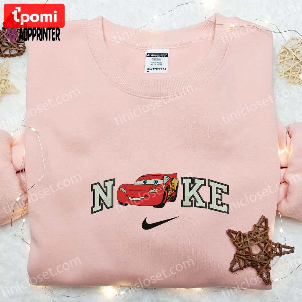 Disney pixar cars embroidered hoodie nike x lightning mcqueen sweatshirt & custom t-shirt Embroidered Shirt