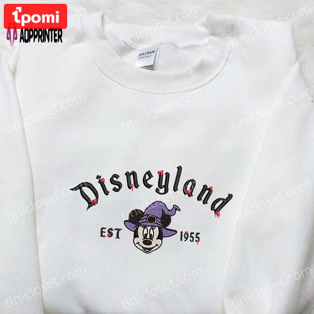 Disneyland minnie witch 1955 shirt & halloween hoodie – adorable embroidered disney apparel Embroidered Shirt