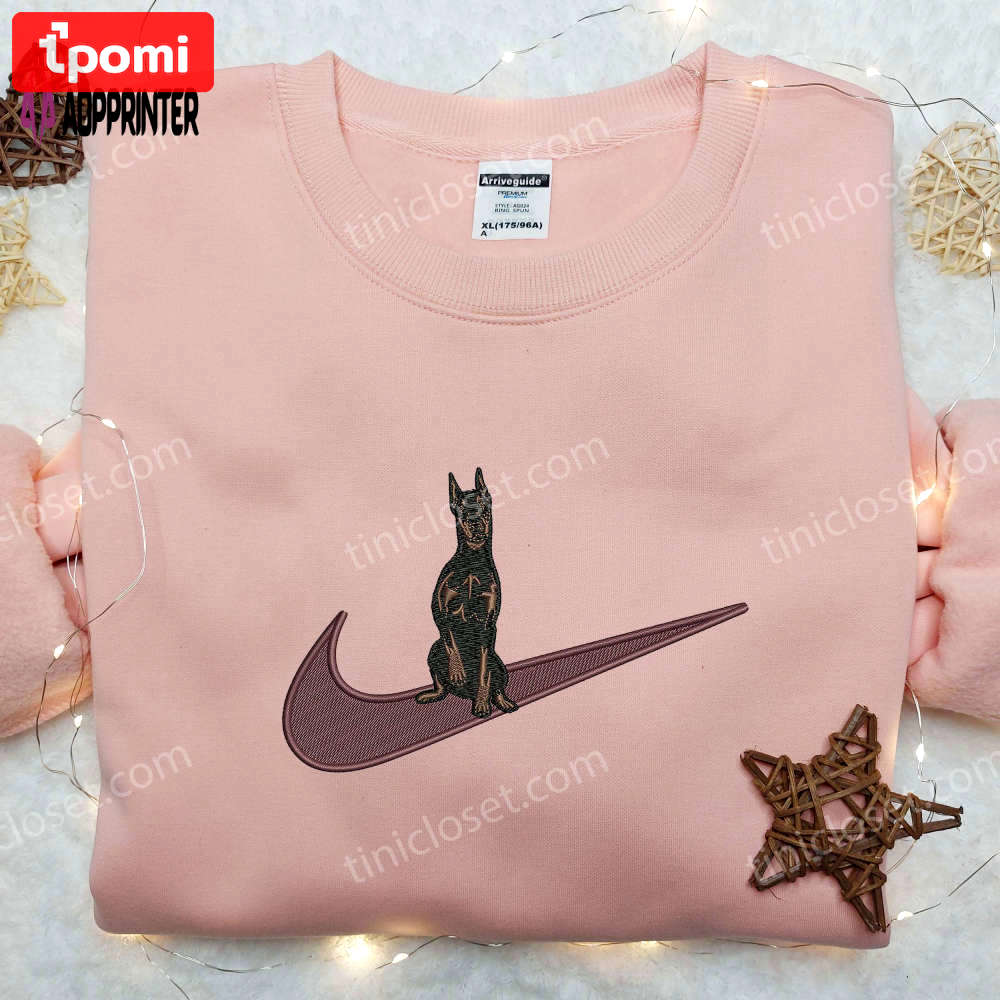 Dobermann x nike embroidered shirt – custom & inspired nike apparel Embroidered Shirt
