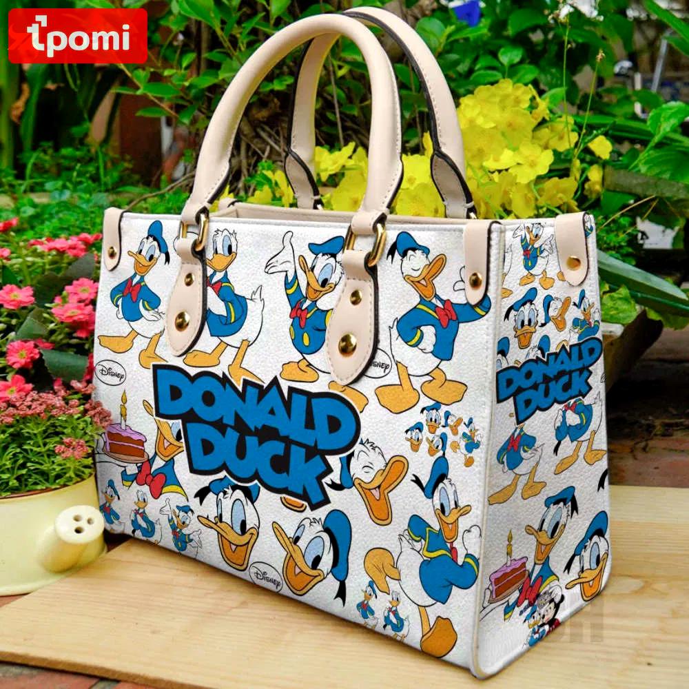 Donald duck 3 leather handbag gift for women 388 Women Leather Hand Bag