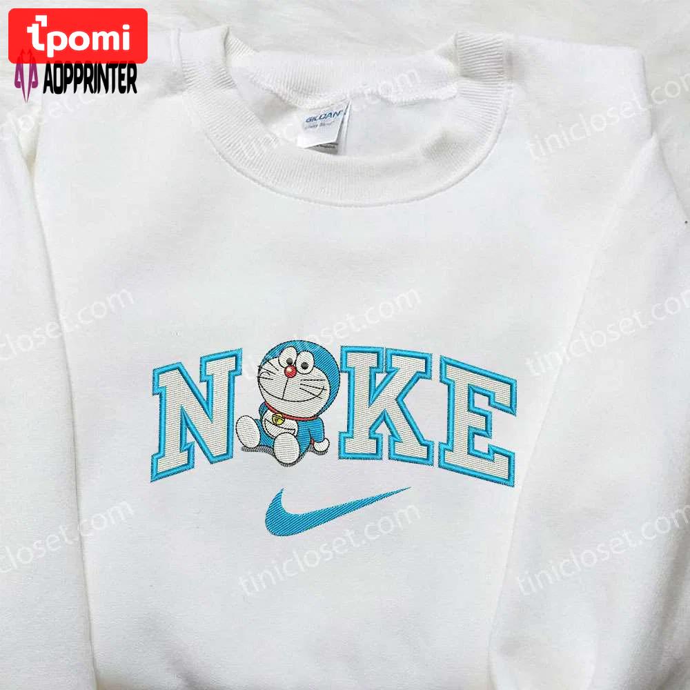 Doraemon x nike embroidered shirt: custom design exclusive collaboration Embroidered Shirt