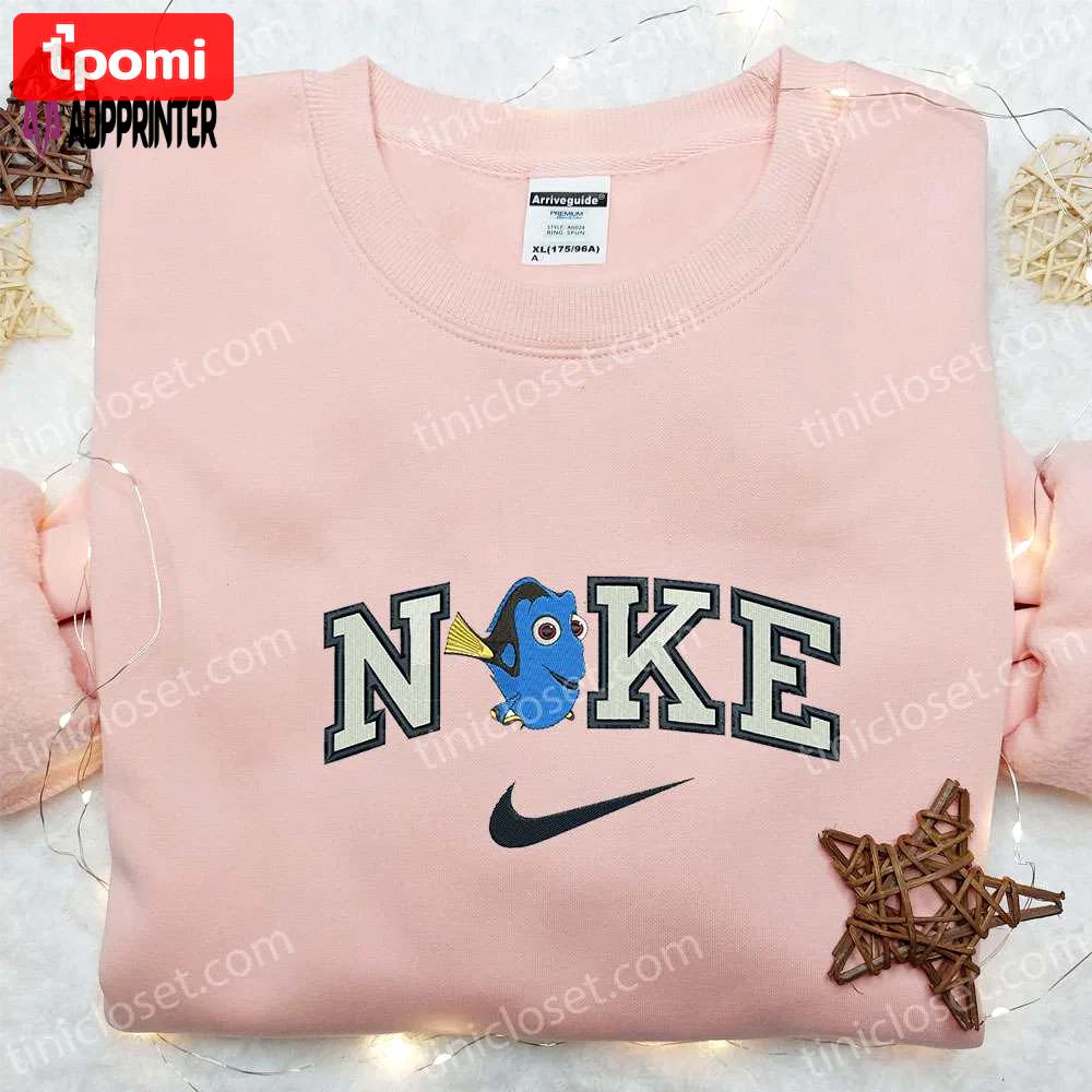 Dory x nike cartoon embroidered tshirt – finding nemo shirt nike inspired design Embroidered Shirt