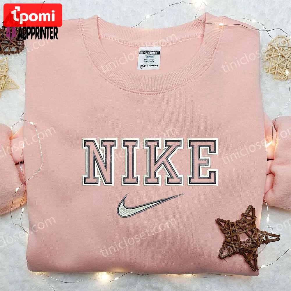 Double outline x nike embroidered shirt – perfect gift for son custom design Embroidered Shirt