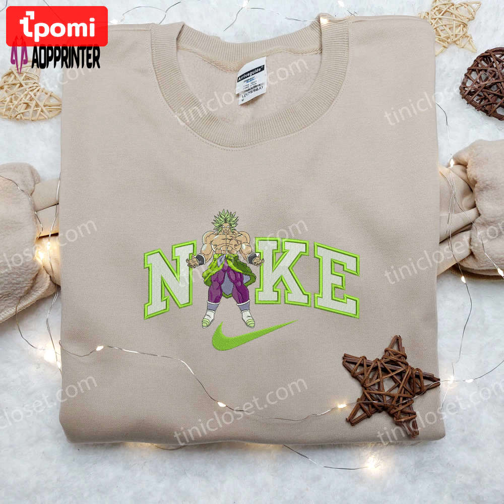 Dragon ball z broly x nike embroidered shirt – custom and unique nike design Embroidered Shirt