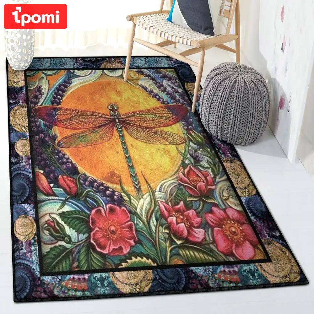 Dragonfly indoor outdoor rugs, gearsly dragonfly rug Rectangle Rug