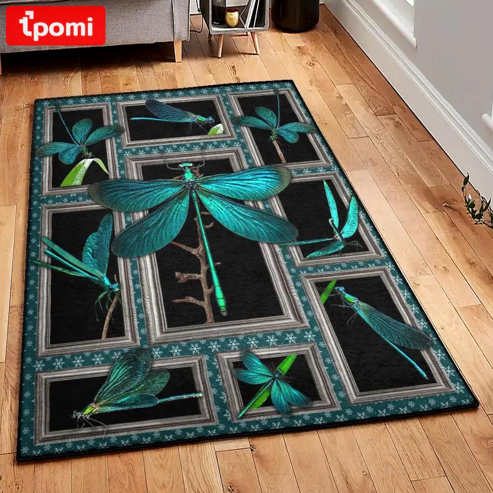 Dragonfly outdoor carpet, blue dragonfly gs cl rug Rectangle Rug