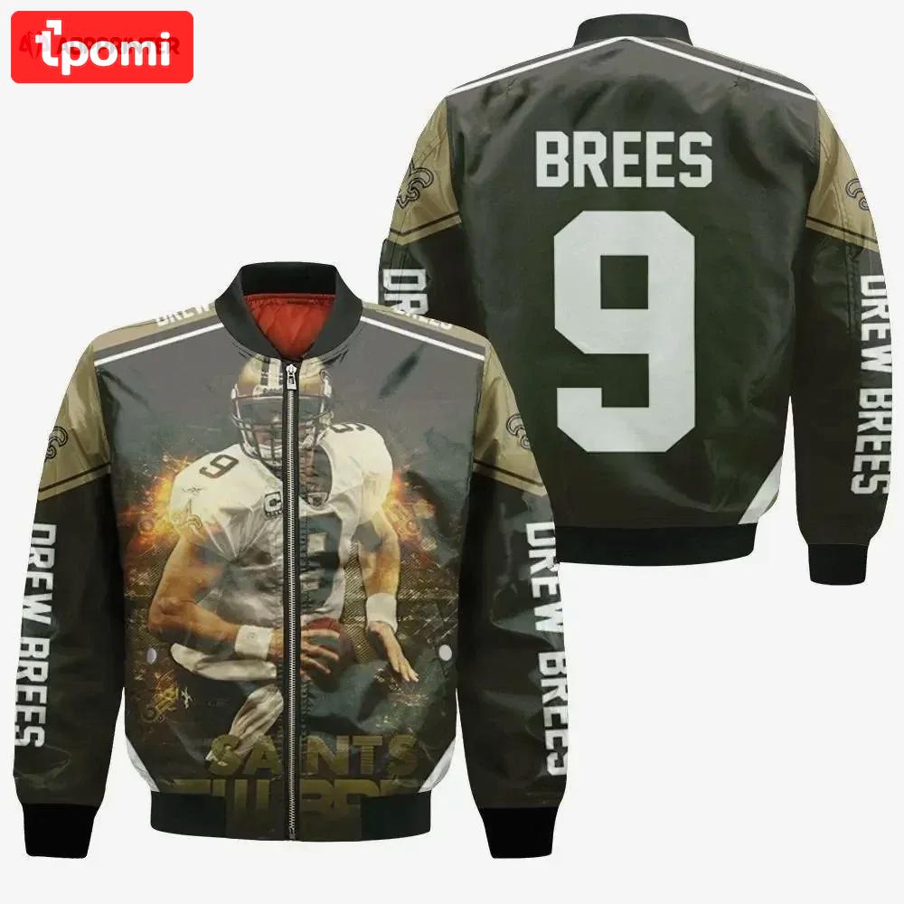 Drew brees new orleans saints custom name personalized logo bomber jacket Bomber Jacket