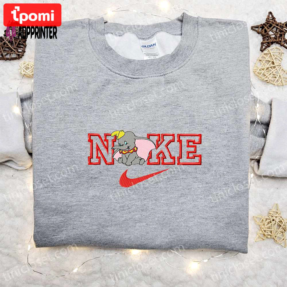 Dumbo x nike cartoon embroidered shirt disney inspired limited edition Embroidered Shirt