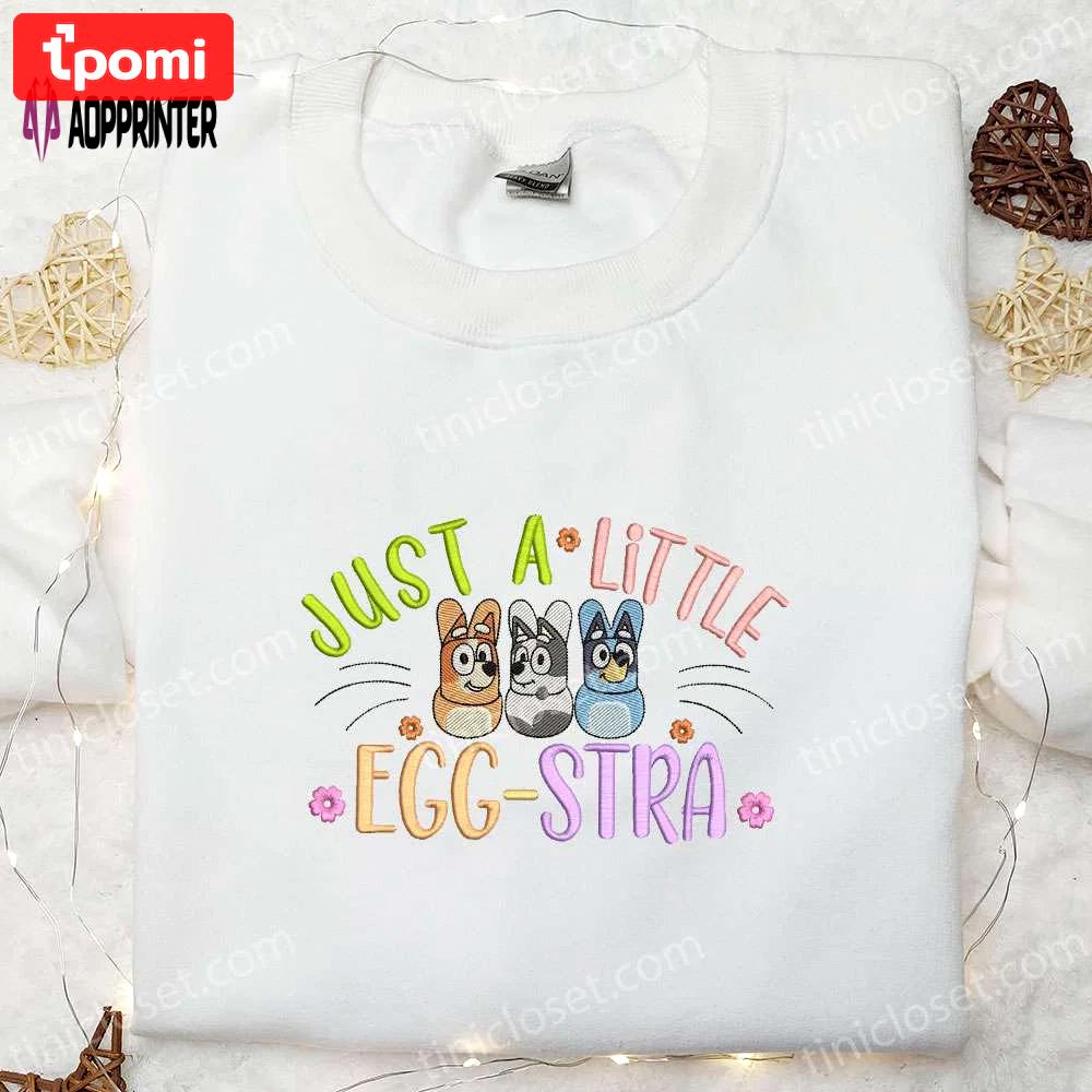 Easter bluey characters embroidered shirt & cartoon hoodie – perfect thanksgiving day gift idea Embroidered Shirt