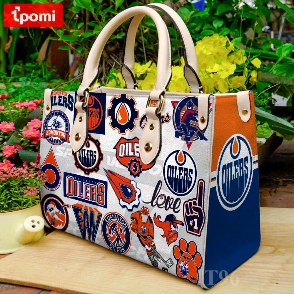 Edmonton oilers leather handbag 1 3409 Women Leather Hand Bag