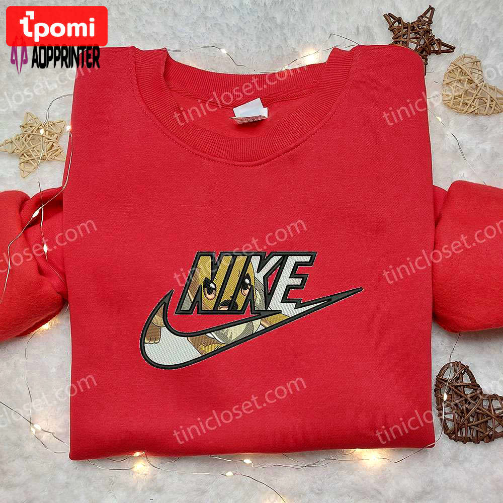 Eevee x nike embroidered sweatshirt: pokemon-inspired stylish nike shirt Embroidered Shirt