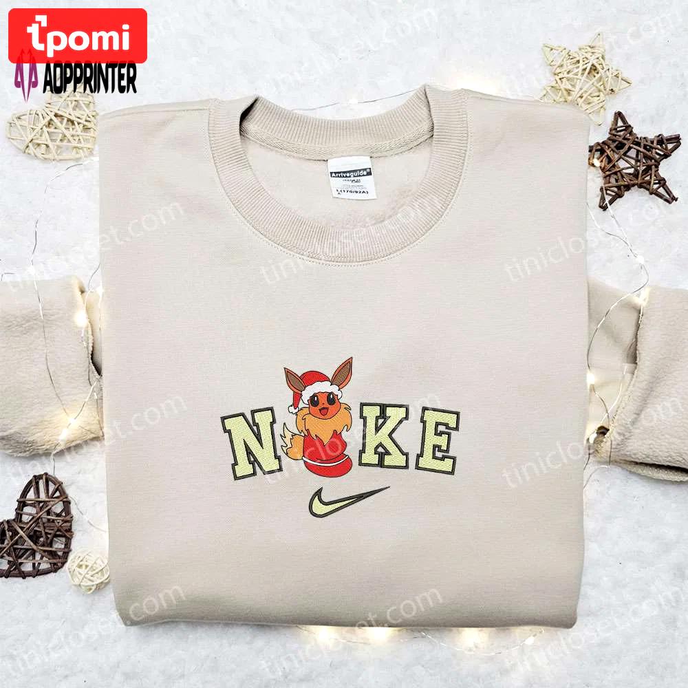 Eevee xmas hat x nike embroidered sweatshirt & shirt: perfect christmas gift ideas Embroidered Shirt