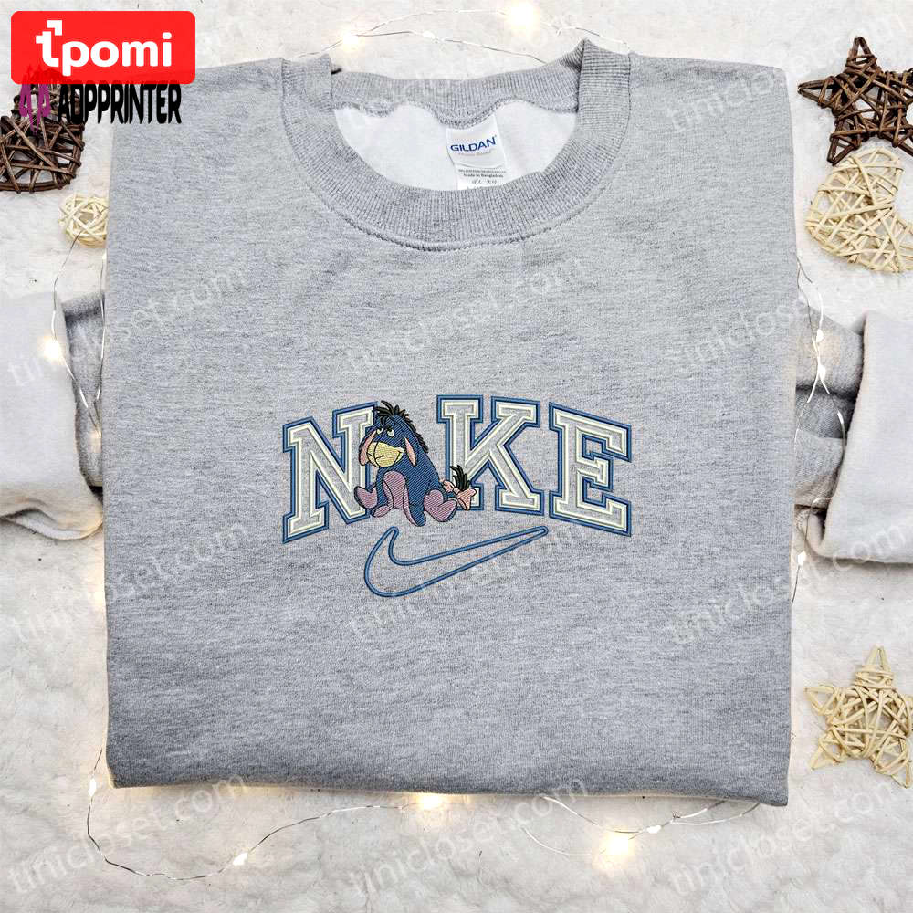 Eeyore x nike cartoon embroidered sweatshirt – best disney characters shirt perfect birthday gift idea for family Embroidered Shirt
