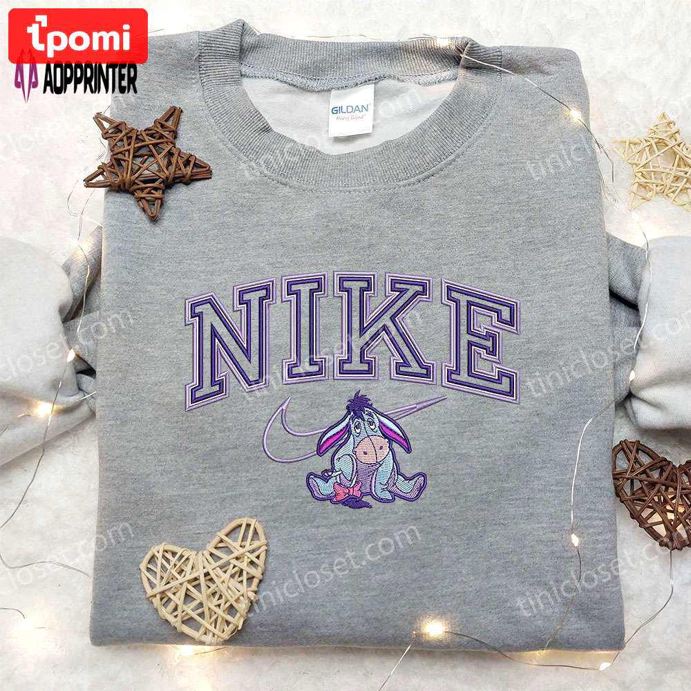 Eeyore x nike embroidered shirt winnie the pooh custom nike tee Embroidered Shirt