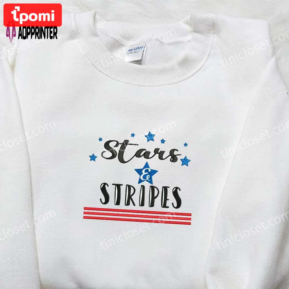 Embroidered stars & stripes shirt: best patriotic shirts for national day gifts Embroidered Shirt