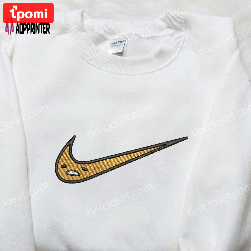 Emoticon gudetama x nike embroidered shirt: perfect gift for son nike customized shirt Embroidered Shirt