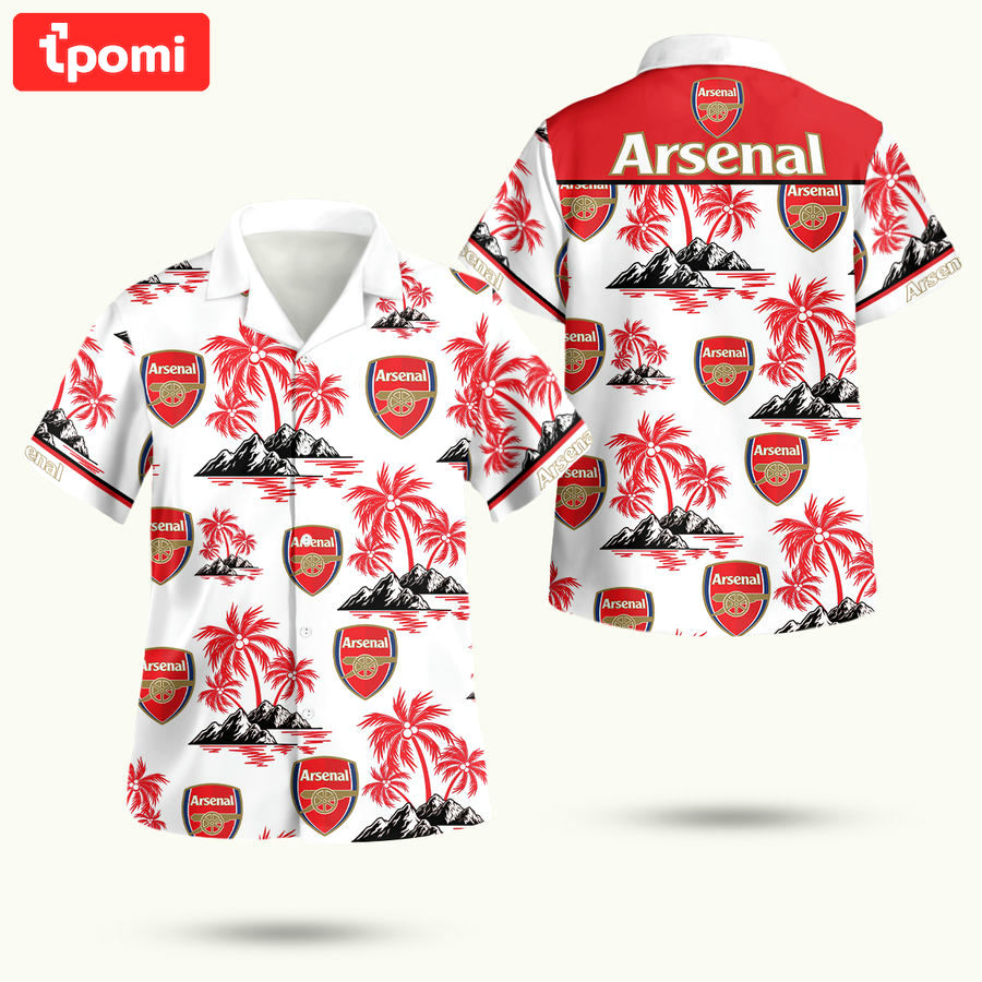 Epl arsenal floral hawaiian shirt Hawaii Shirt Shorts & Flip Flops