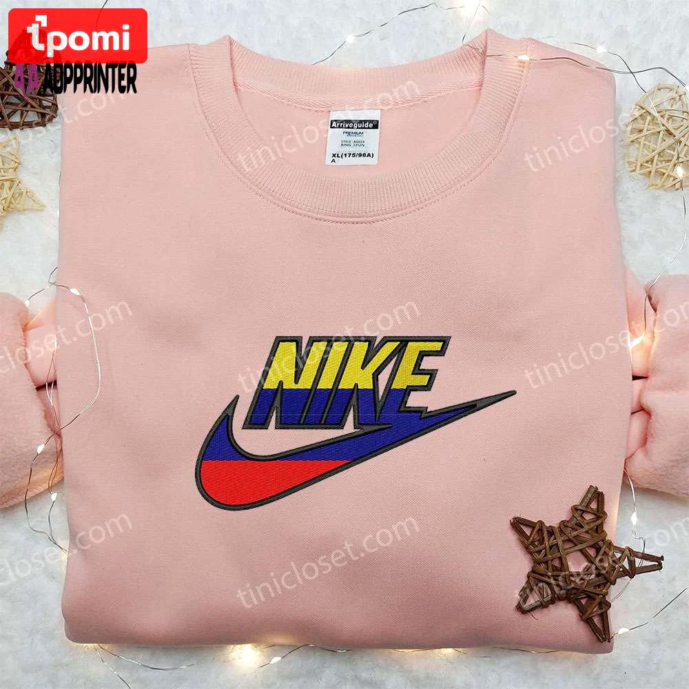 Equador flag x nike embroidered shirt – unique gift for husband custom design Embroidered Shirt