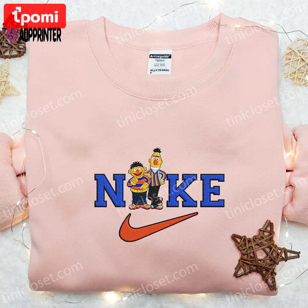 Ernie and bert x nike embroidered shirt – great adventures custom design Embroidered Shirt