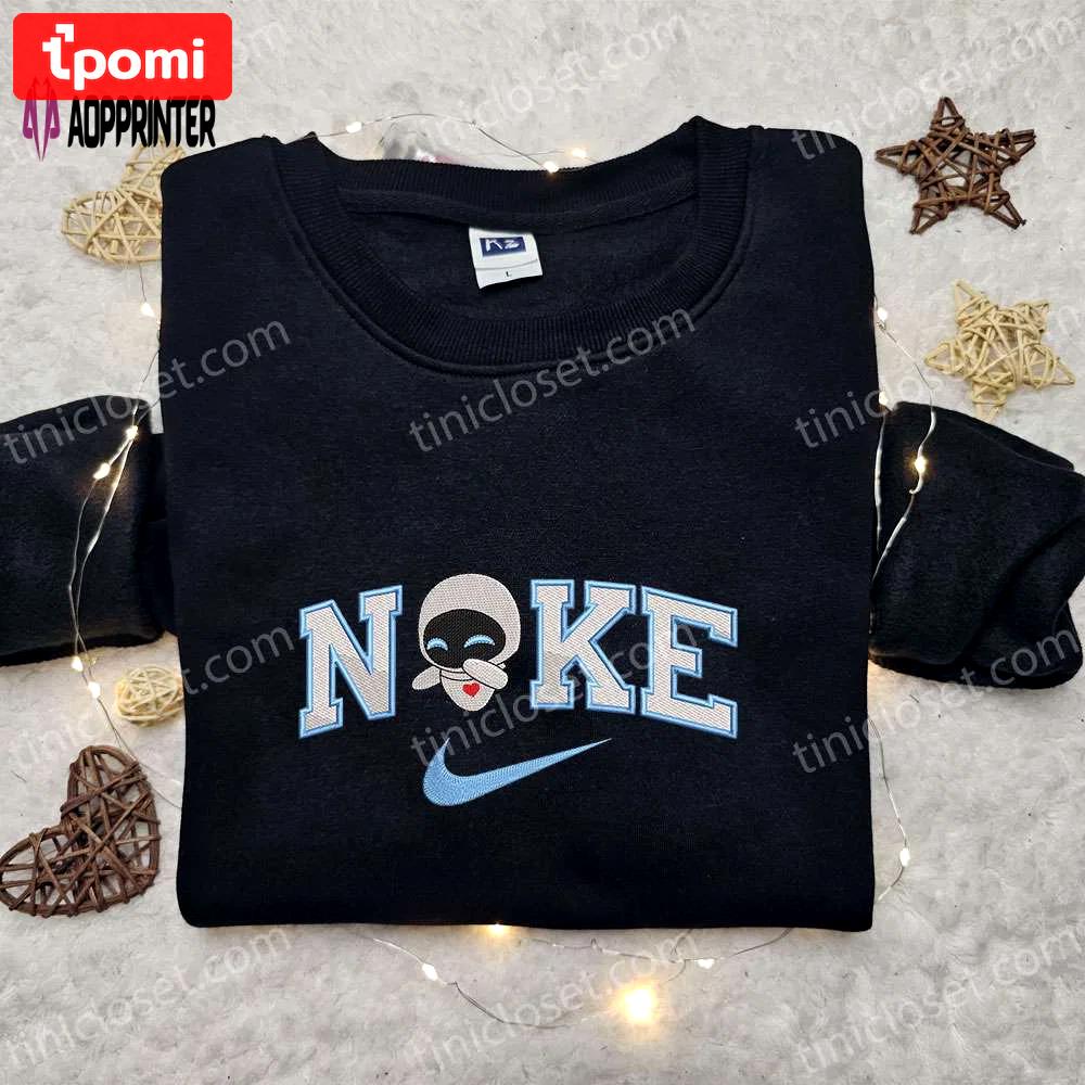 Eve x swoosh embroidered sweatshirt disney characters shirt – best birthday gift ideas for family Embroidered Shirt