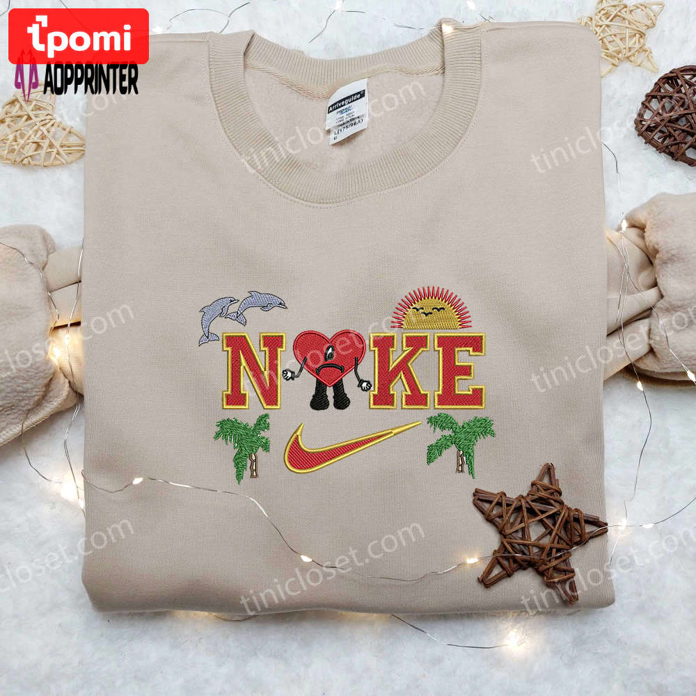 Exclusive bad bunny x nike & weeknd embroidered shirts customizable nike tees Embroidered Shirt