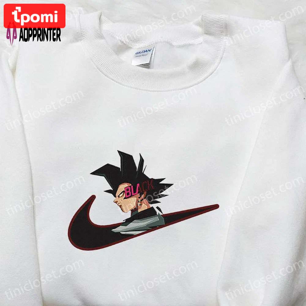 Exclusive goku black x nike swoosh anime shirt dragon ball custom embroidered Embroidered Shirt