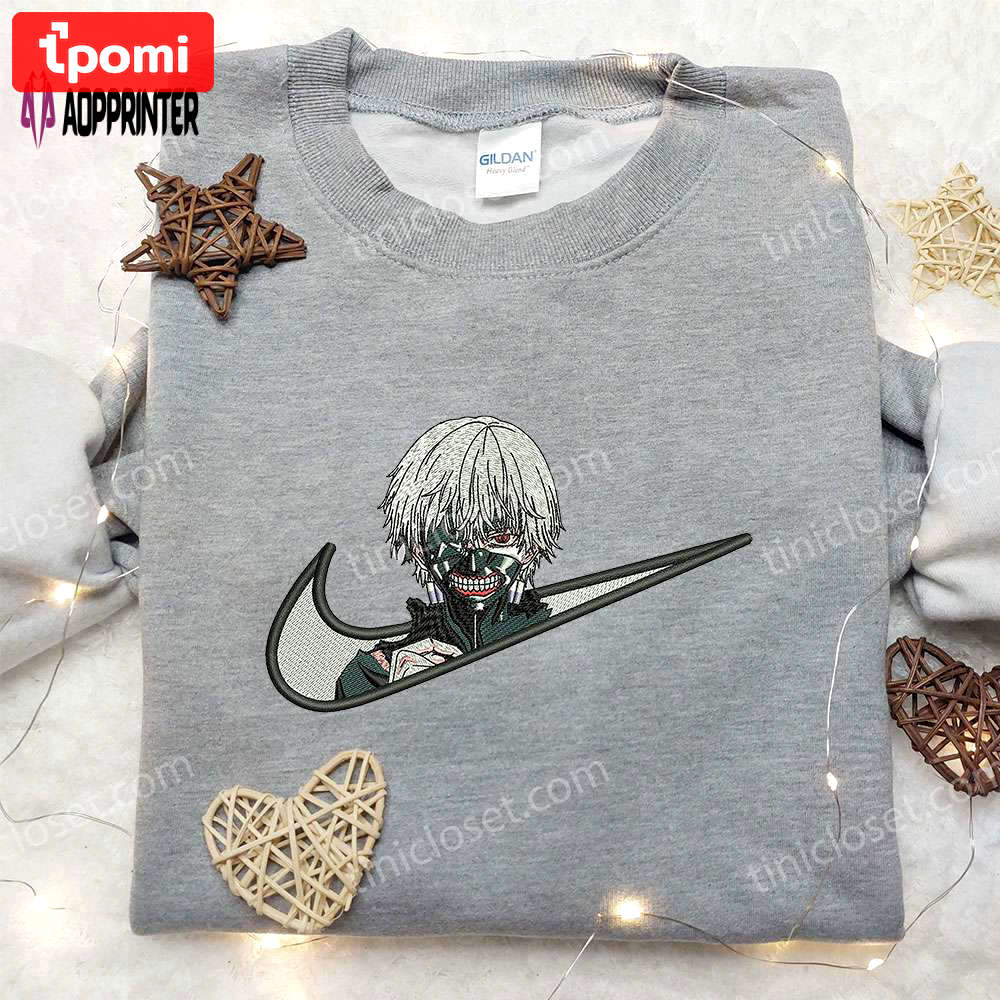 Exclusive kaneki x nike embroidered shirt: tokyo ghoul custom apparel Embroidered Shirt