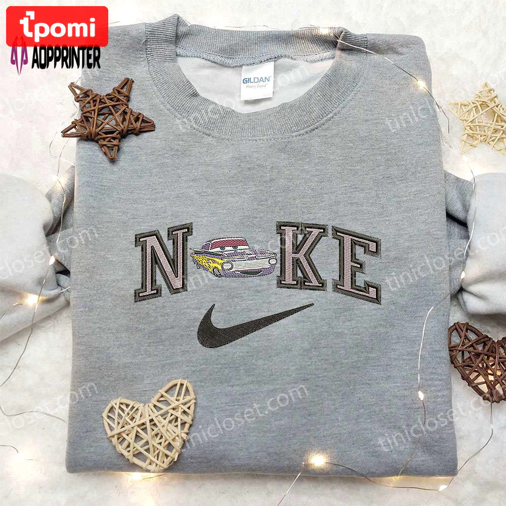 Exclusive ramone x nike & disney pixar cars embroidered shirt – iconic nike-inspired design Embroidered Shirt
