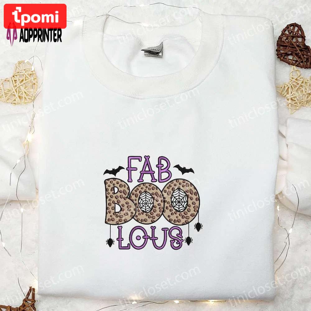 Fab boo lous leopard halloween embroidered shirt – best halloween gift ideas Embroidered Shirt