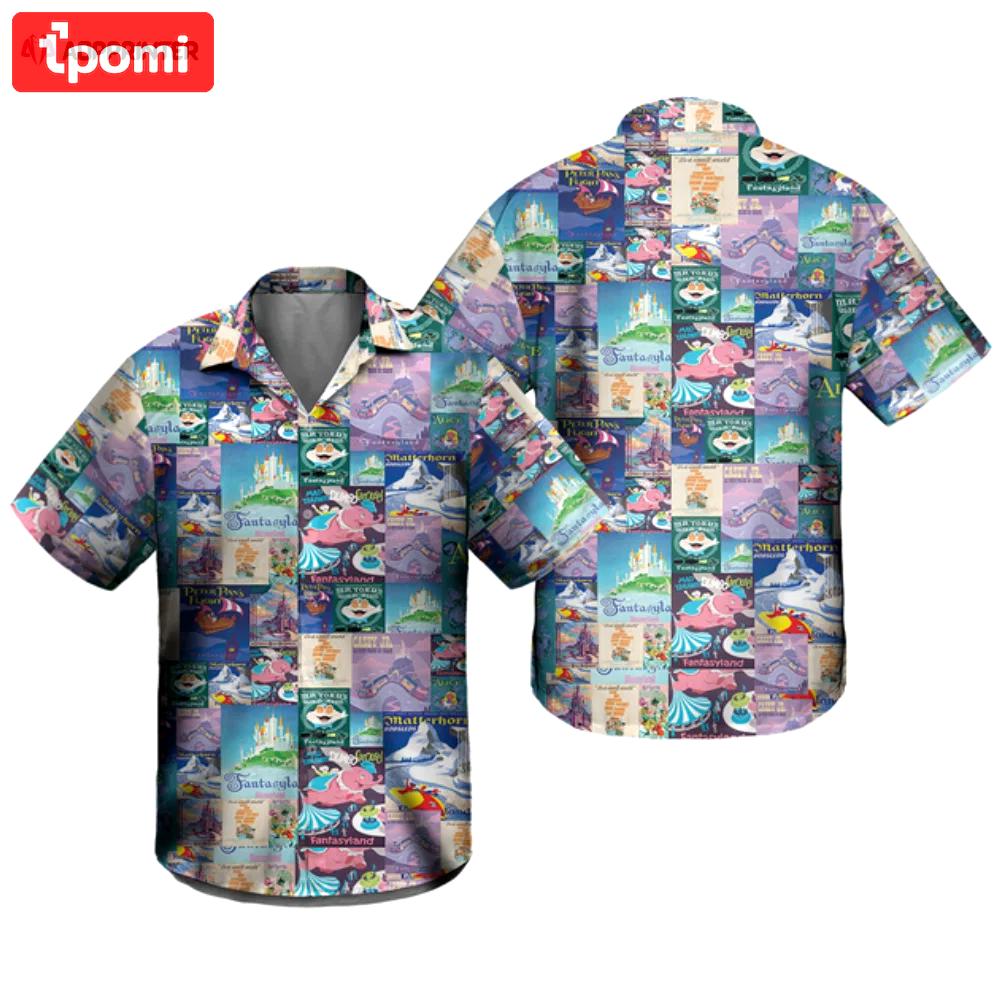 Fantasyland disney inspired hawaiian shirt Hawaii Shirt