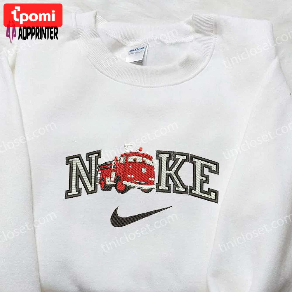 Fire truck x nike embroidered shirt car & custom nike tee limited edition Embroidered Shirt