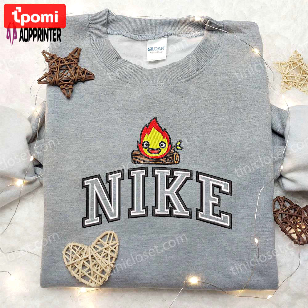 Fire x nike embroidered shirt: perfect gift for husband custom design Embroidered Shirt