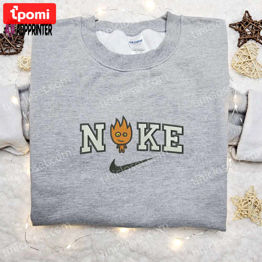 Fireboy x nike embroidered hoodie & shirt: perfect family gift nike inspired design Embroidered Shirt