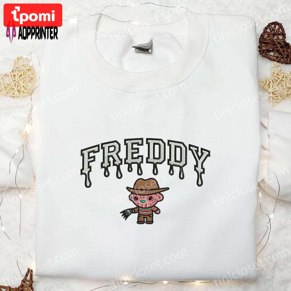 Freddy krueger drip embroidered sweatshirt: horror movie hoodie best halloween gift ideas Embroidered Shirt