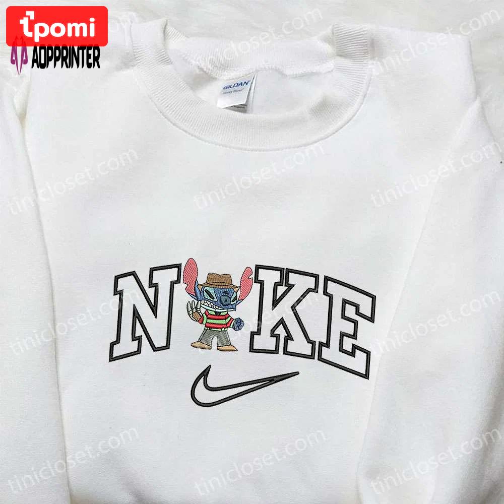 Freddy krueger x nike embroidered hoodie & shirt: best halloween gift ideas Embroidered Shirt