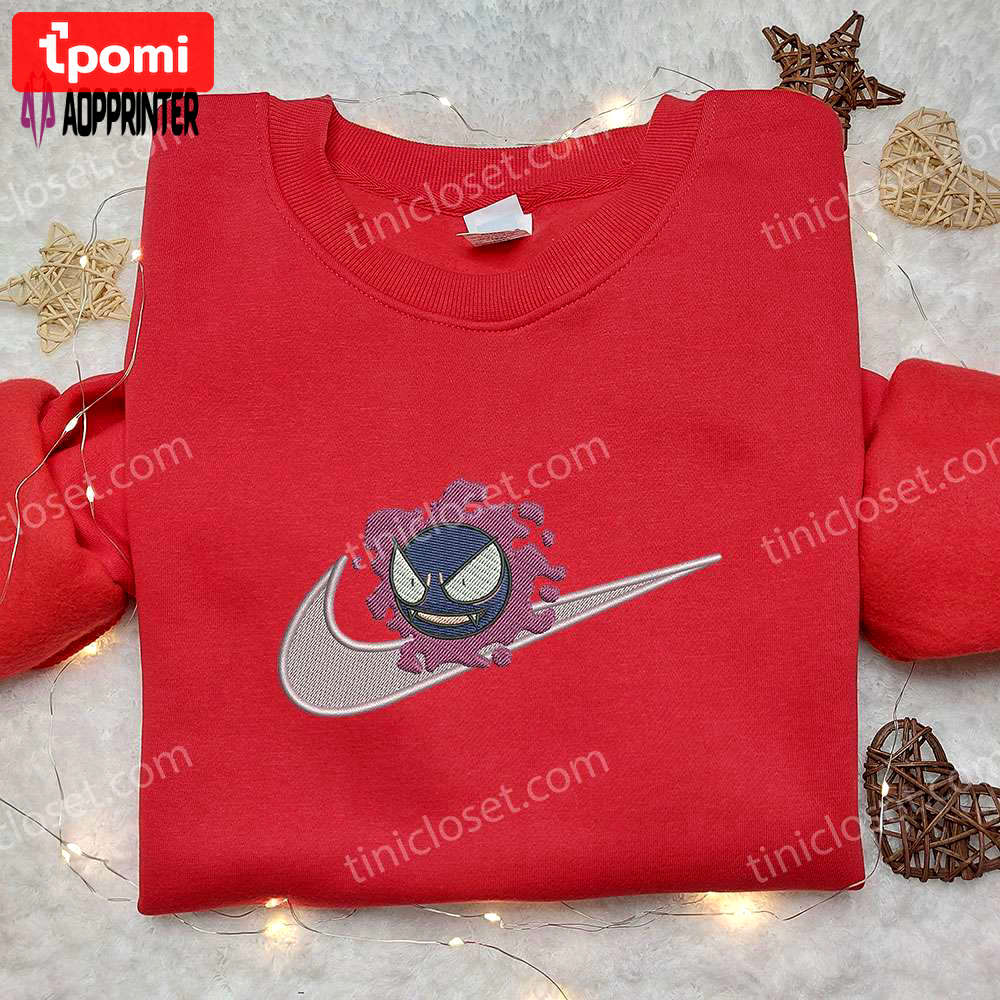 Gastly x nike embroidered shirt – pokemon custom nike attire Embroidered Shirt